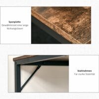 Schreibtisch mit extra Ablage Braun Schwarz 120x60x75cm
