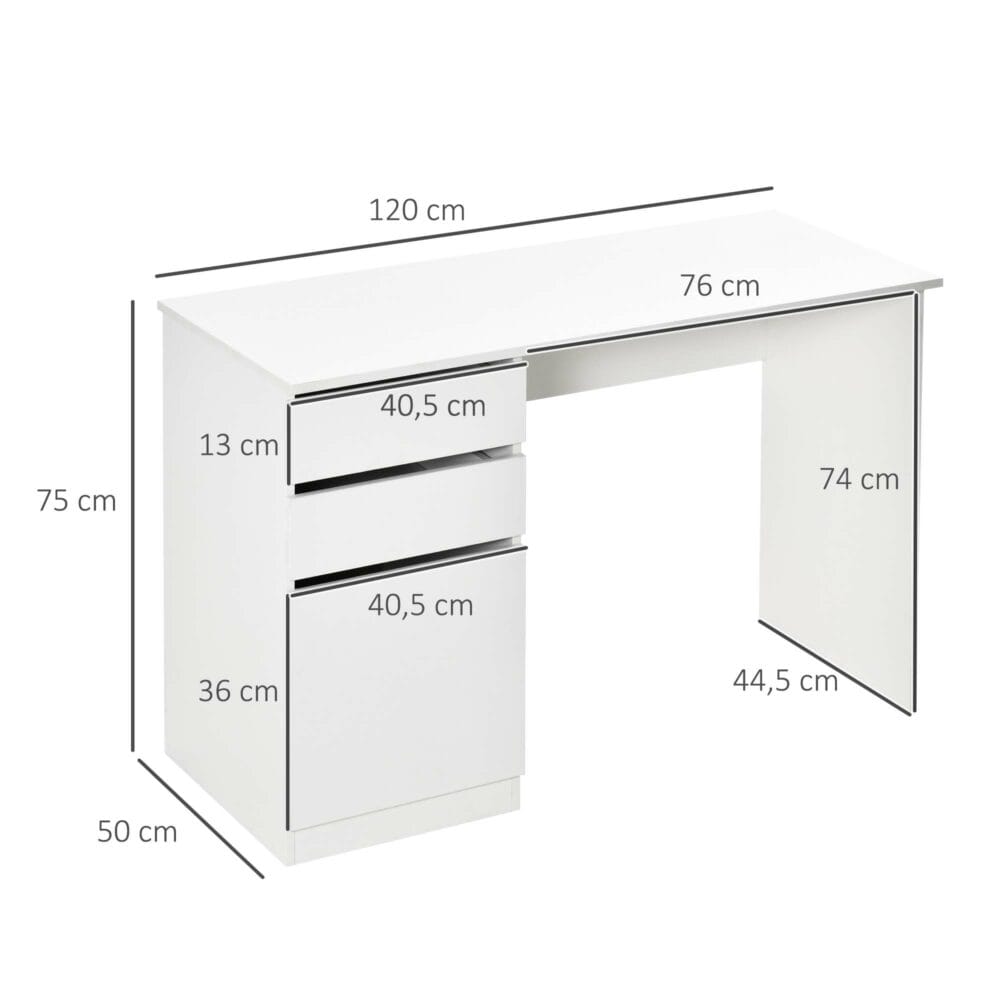 Schreibtisch weiss 120x50x75cm