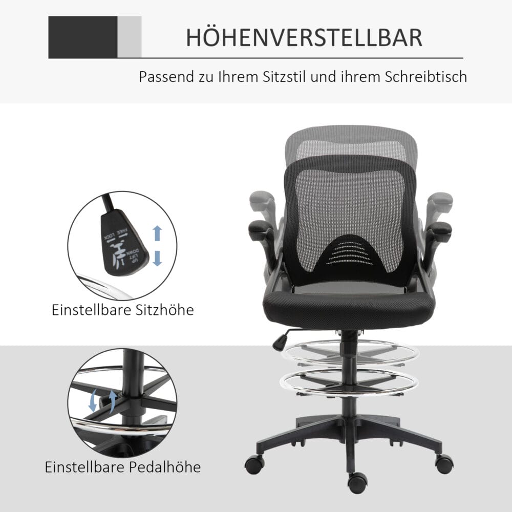 Schreibtischstuhl ergonomischer Bürostuhl Drehstuhl 360° Mesh