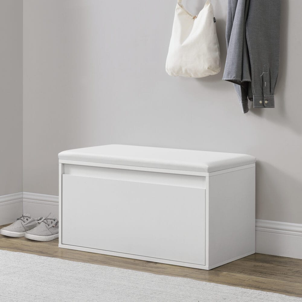 Sitzbank Degerfors 80x39x45cm mit Schublade Weiss