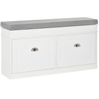 Schuhregal Schuhbank Schuhkipper mit Polster Weiss