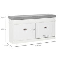 Schuhregal Schuhbank Schuhkipper mit Polster Weiss