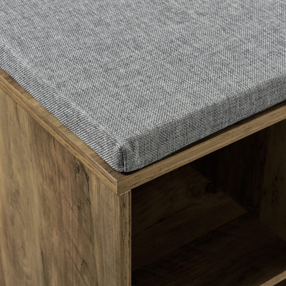 Schuhregal Leonidas 103x30x48 cm mit Polstersitzbank 10 Fächer