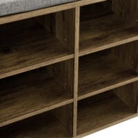 Schuhregal Leonidas 103x30x48 cm mit Polstersitzbank 10 Fächer