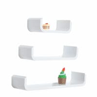 Schweberegal 3tlg. Bücherregal Regal Set weiss