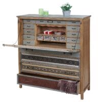 Sekretär Vintage Patchwork massiv 113x99x36cm