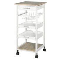 Servierwagen Küchenwagen Kücheninsel 37x37x82 cm weiss