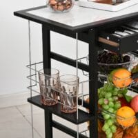 Servierwagen Küchenwagen Kücheninsel 57x37x83 cm schwarz