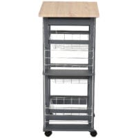Servierwagen Küchenwagen Kücheninsel 57x37x83 cm schwarz