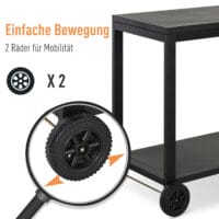 Servierwagen Küchenwagen Metall schwarz  128x46