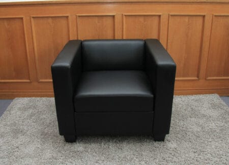 Sessel Loungesessel Lille Leder, schwarz