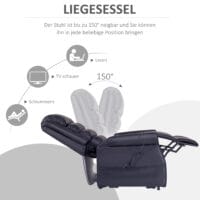 Sessel mit Aufstehhilfe und Massage schwarz