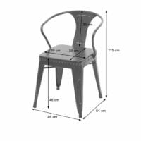 Set Bistrotisch FSC mit 2x Esszimmerstuhl Industrial