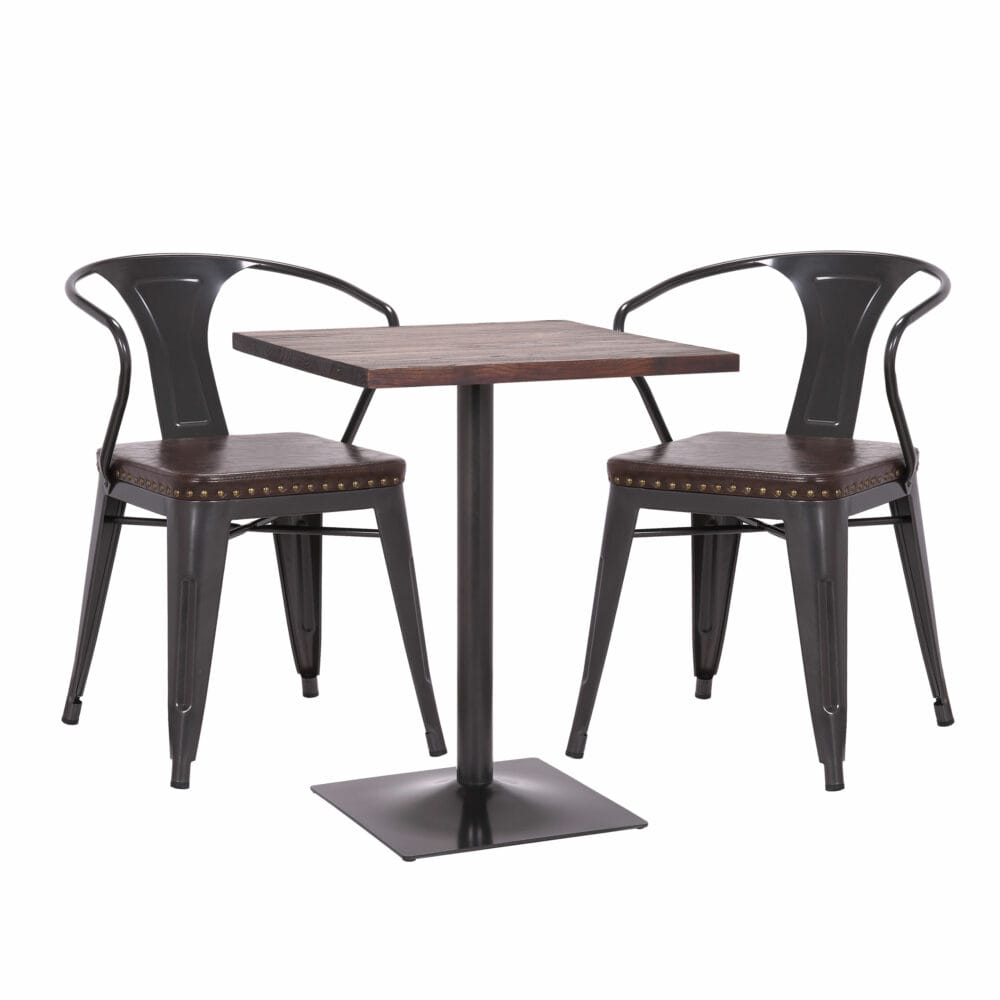 Set Bistrotisch FSC mit 2x Esszimmerstuhl Industrial