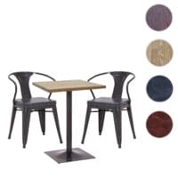 Set Bistrotisch FSC mit 2x Esszimmerstuhl Industrial