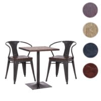 Set Bistrotisch FSC mit 2x Esszimmerstuhl Industrial