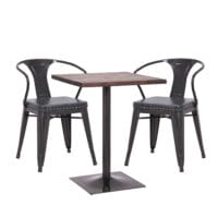 Set Bistrotisch FSC mit 2x Esszimmerstuhl Industrial