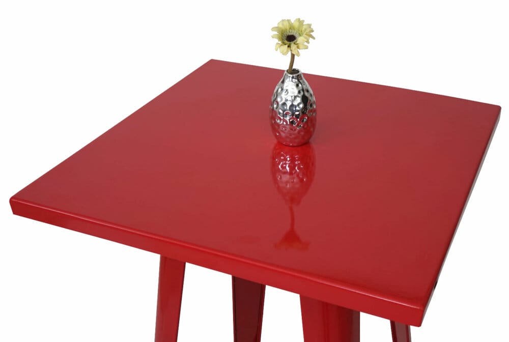 Set Stehtisch + 2x Barhocker Metall Industriedesign ~ rot