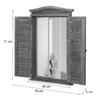 Shabby Badspiegel Spiegelfenster mit Fensterläden 71x46x5cm