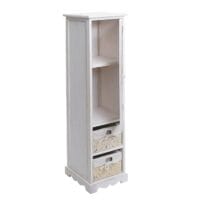 Shabby Chic Badschrank Badregal 120x27x29cm Massiv-Holz - shabby weiss