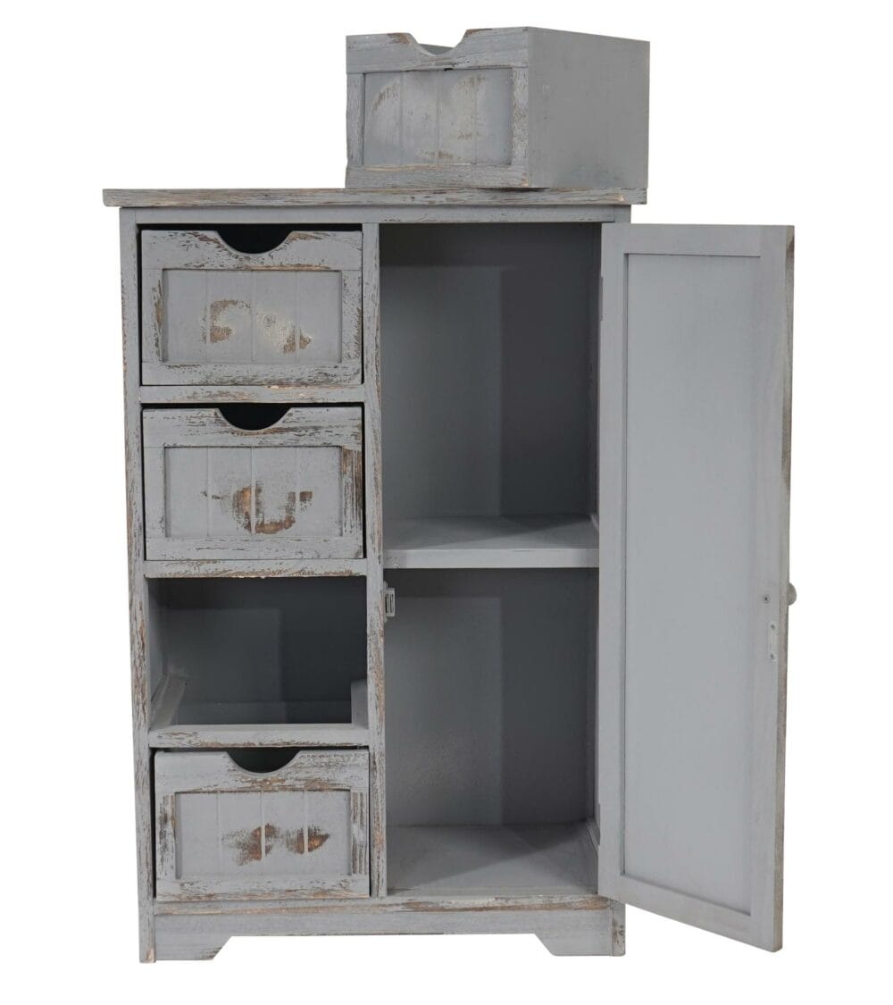 Shabby Chic Kommode 82x55x30cm Vintage grau