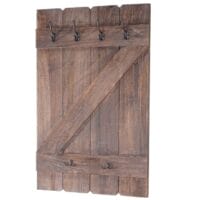 Shabby Chic Wandgarderobe  6 Haken 91x60cm braun