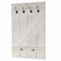 Shabby Chic Wandgarderobe  6 Haken 91x60cm ~ weiss