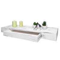 Shabby Chic Wandregal Schweberegal 80x25x8cm weiss