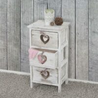 Shabby Kommode Forli 3 Schubladen mit Herzen