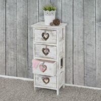 Shabby Kommode Forli 4 Schubladen mit Herzen