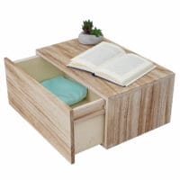 Shabby Nachttisch Dinant Schweberegal mit Schublade 21x46x30cm natur