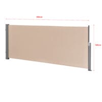 Seitenmarkise Mulhacén 140x300cm Sandfarben Sichtschutz