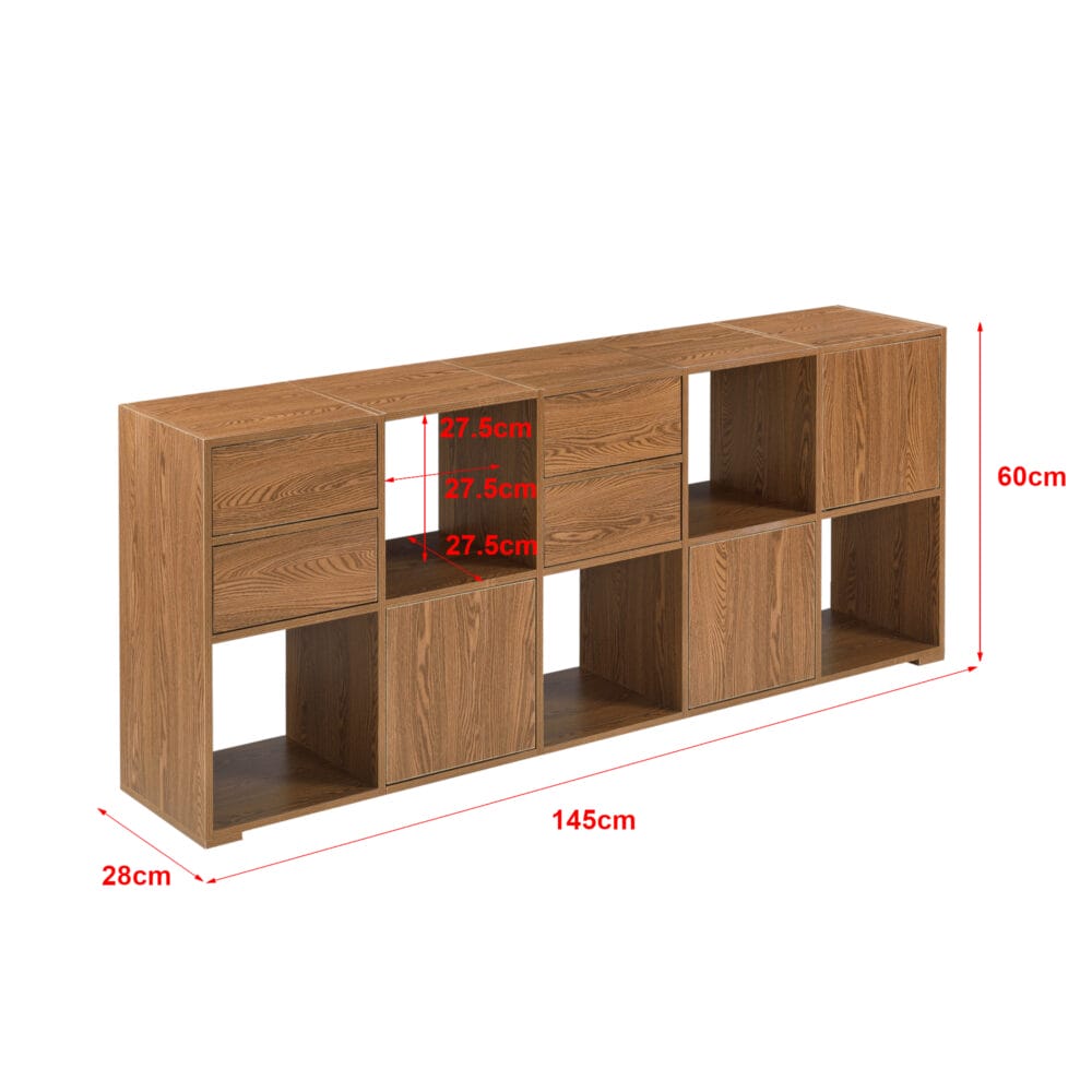 Sideboard Köping 145x28x60cm Dunkler Holzton