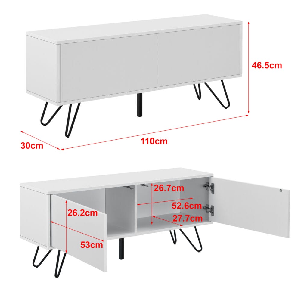 Sideboard Bollebygd 46.5x110x30cm Weiß