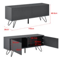 Sideboard Bollebygd 46.5x110x30cm Dunkelgrau