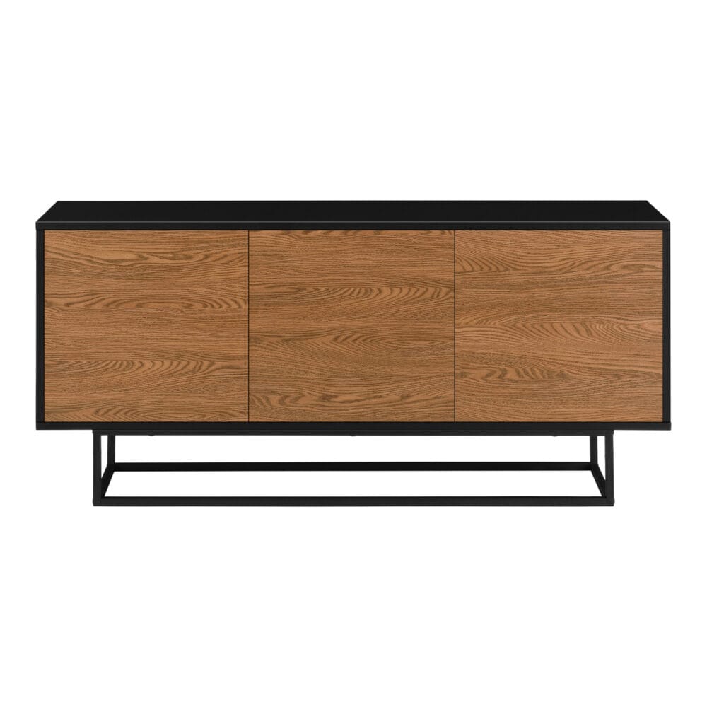 Sideboard Boxholm 120x30x55cm Schwarz/Dunkler Holzton
