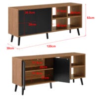 Sideboard Gnesta 120x30x53cm Dunkler Holzton/Schwarz