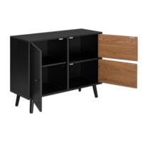 Sideboard Gislaved 80x30x62.5cm Schwarz/Dunkler Holzton