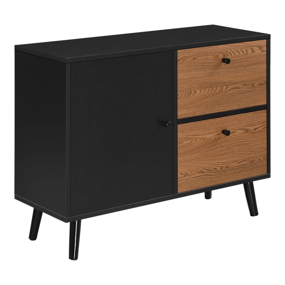 Sideboard Gislaved 80x30x62.5cm Schwarz/Dunkler Holzton