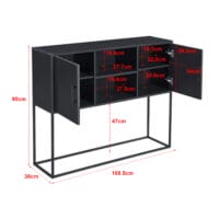 Sideboard Motala 90 x 108.5 x 30cm Schwarz