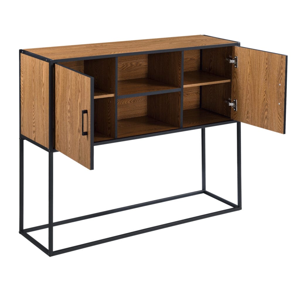 Sideboard Motala 90 x 108.5 x 30cm Dunkler Holzton/Schwarz