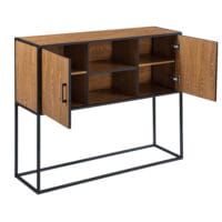 Sideboard Motala 90 x 108.5 x 30cm Dunkler Holzton/Schwarz