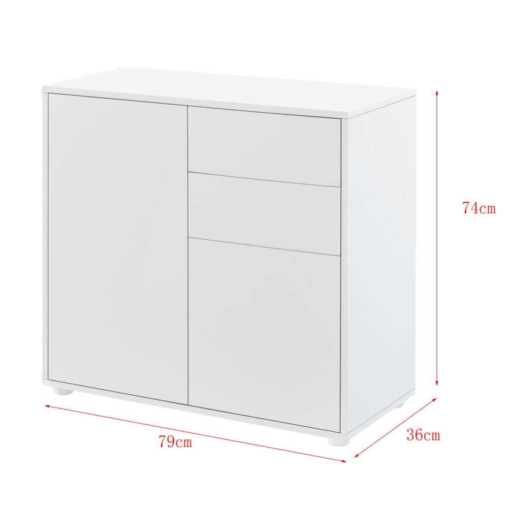 Sideboard Paarl 74x79x36cm mit Schubladen und Schranktüren Matt