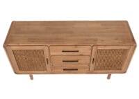 Sideboard Highboard Rattan Akazie Massivholz 83x160x45cm