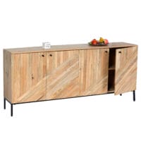 Sideboard Kommode Schrank Massiv-Holz Mango 79x176x42cm natur