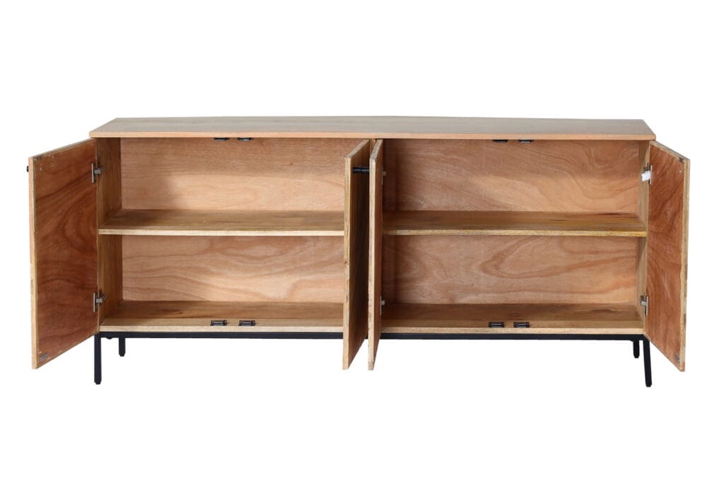 Sideboard Kommode Schrank Massiv-Holz Mango 79x176x42cm natur