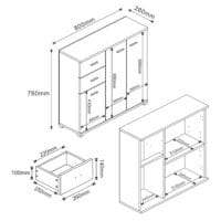 Schuhschrank Crimla 76x80x28cm Sonoma Eiche