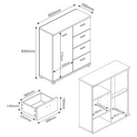 Schuhschrank Döbritz 84x80x28cm Eiche