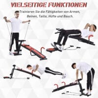 Sit Up Bank Bauchtrainer Multifunktional 166x53x52cm