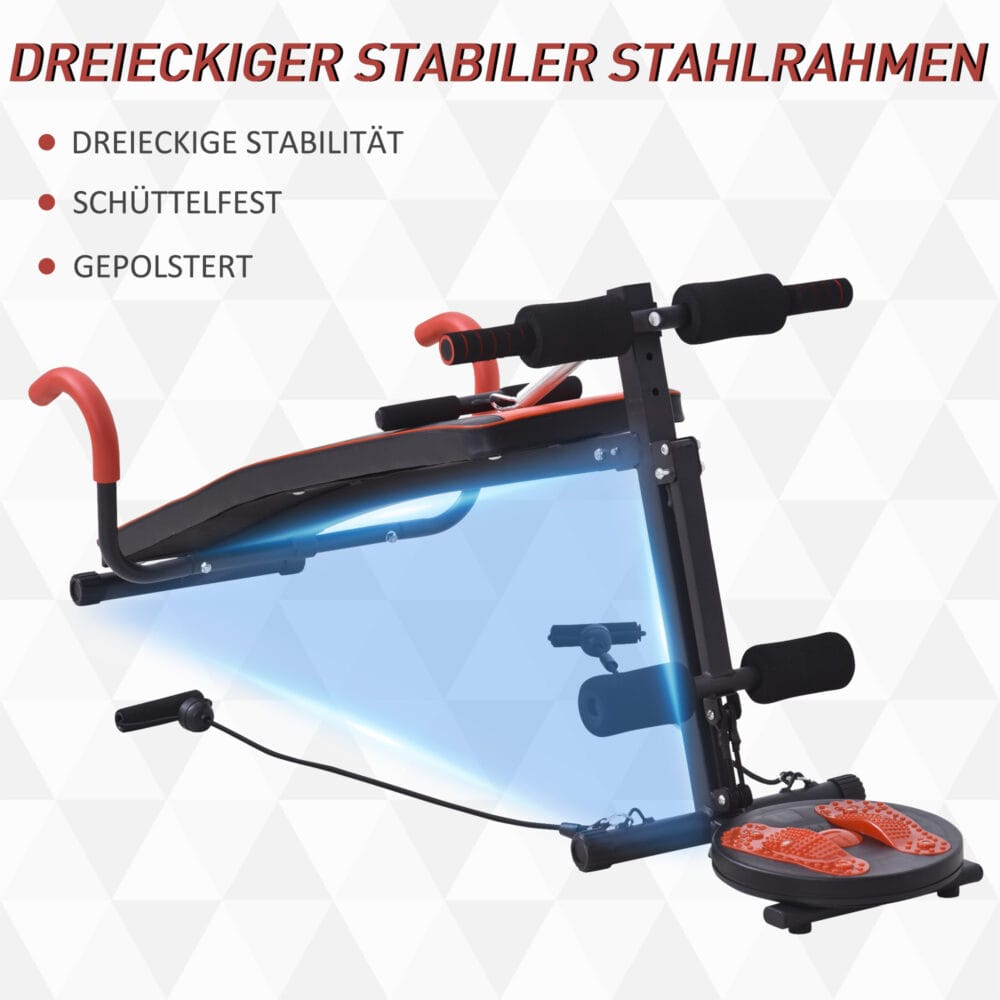 Sit Up Bank Bauchtrainer Multifunktional 166x53x52cm